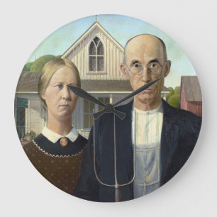 Grant Wood "American Gothic" Stor Klocka