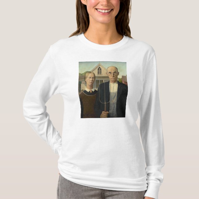 Grant Wood - American Gothic Tee (Framsida)