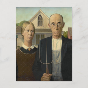 Grant Wood - American Gothic Vykort