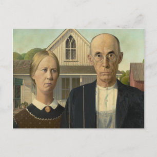 Grant Wood - American Gothic Vykort