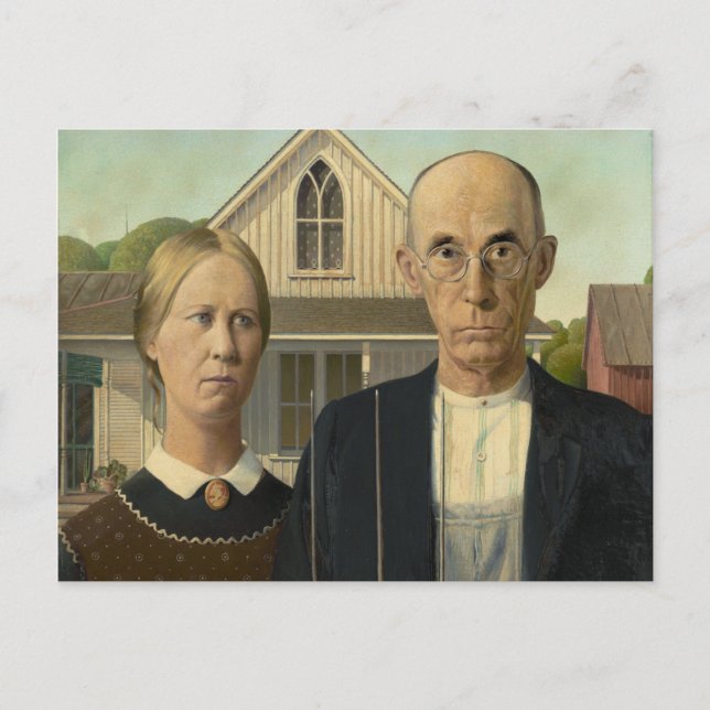 Grant Wood - American Gothic Vykort (Framsida)