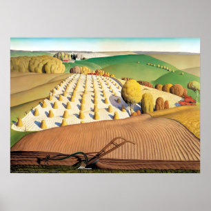 Grant Wood - Fall Plowing Poster