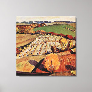 Grant Wood-grafik, liggande, Canvastryck
