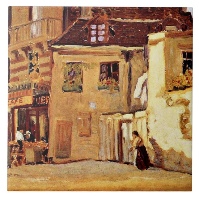 Grant Wood-grafik, liggande Kakelplatta (Framsidan)