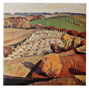 Grant Wood-grafik, liggande Kakelplatta