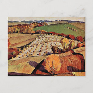 Grant Wood-grafik, liggande Vykort