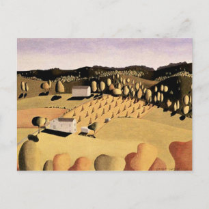 Grant Wood-grafik, lite Maj Vykort
