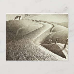 Grant Wood-grafik, mars Vykort