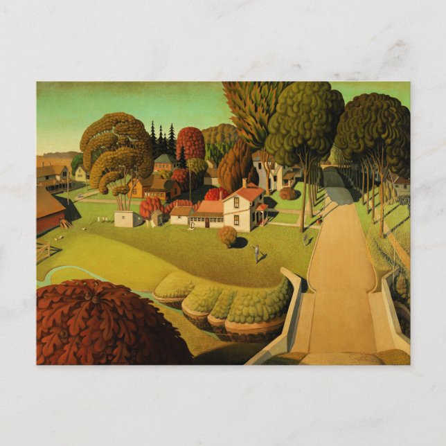 Grant Wood - Herbert Hoovers födelseort Vykort (Framsida)