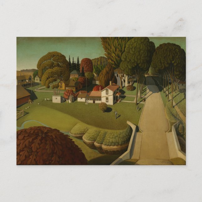 Grant Wood - Herbert Hoovers födelseort Vykort (Framsida)