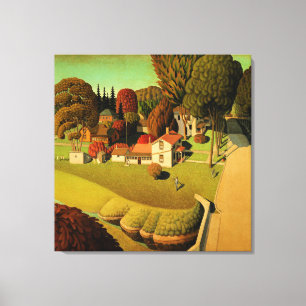 Grant Wood - Herbert Hoovers födelseplats Canvastryck