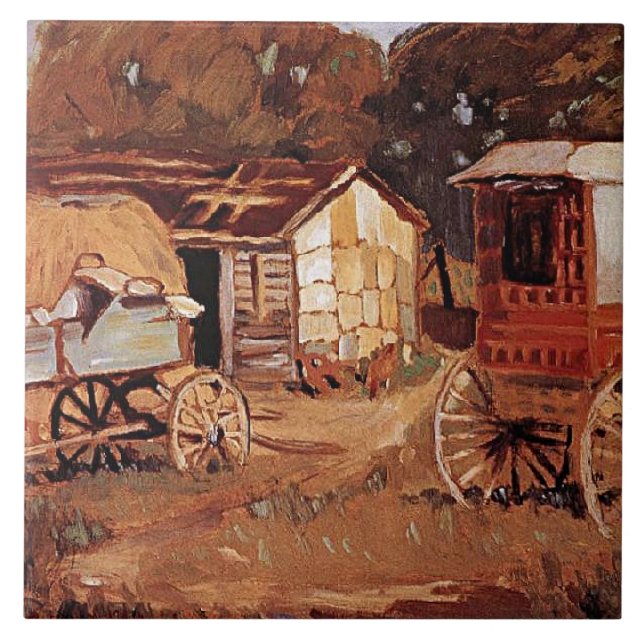 Grant Wood - Horsetraders Kakelplatta (Framsidan)