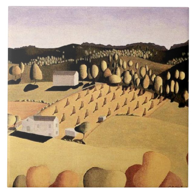 Grant Wood-konstverk, Lite Korn Kakelplatta (Framsidan)