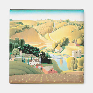 Grant Wood - Stone City, Iowa, bra Art Magnet