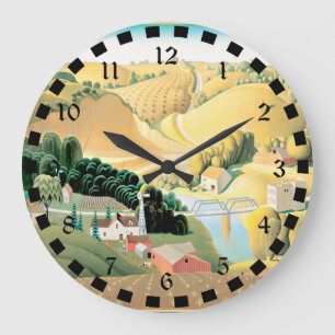 Grant Wood - Stone City, Iowa, bra art Stor Klocka