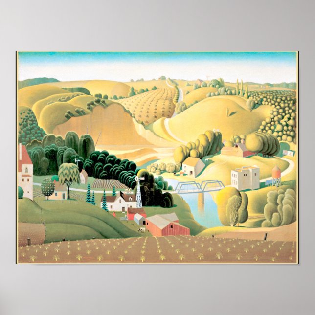 Grant Wood - Stone City, Iowa Poster (Framsidan)