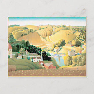Grant Wood - Stone City, Iowa Vykort