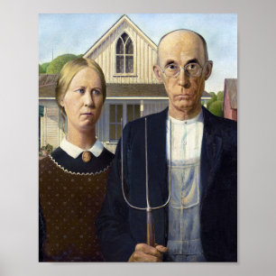 Grant Woods American Gothic (1930) Poster
