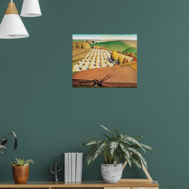 Grant Woods höstplöjning Poster (Vardagsrum 1)