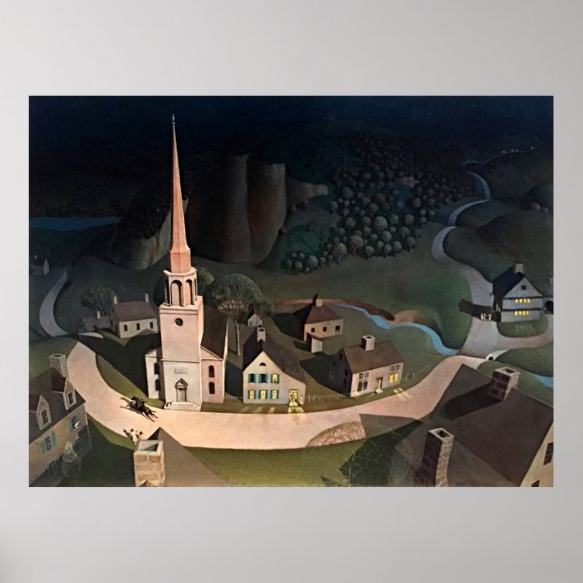 Grant Wood's The Midnight Ride of Paul Revere Poster (Framsidan)