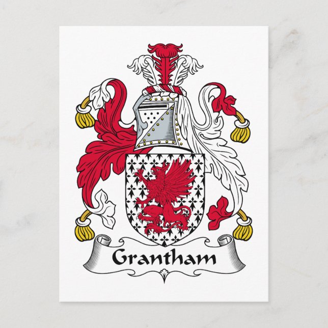 Grantham Family Crest Vykort (Framsida)