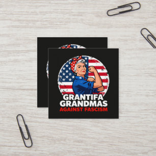 Grantifa Mormor mot fascism Fyrkantigt Visitkort