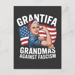 Grantifa Mormor Mot Fascism Ingen Kung USA  Inbjudan Vykort