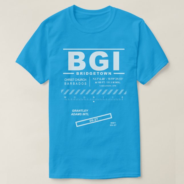 Grantley Adams Internationell Airport BGI T-Shirt (Design framsida)