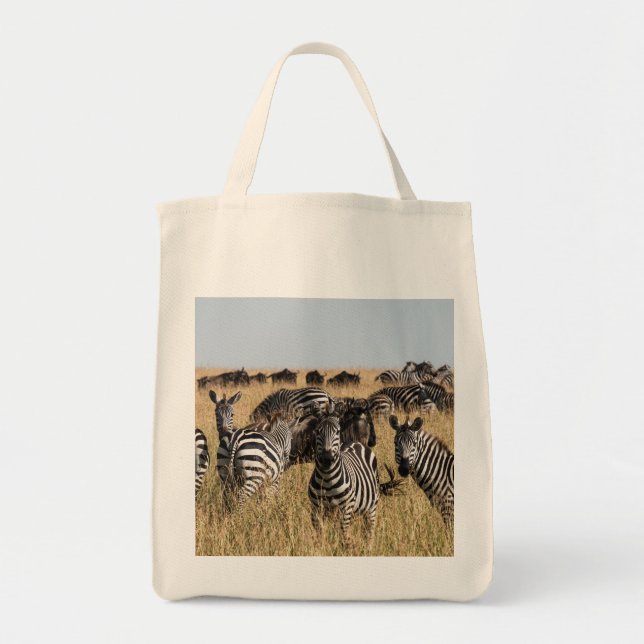 Grant's Zebra Tote Bag Tygkasse (Framsidan)