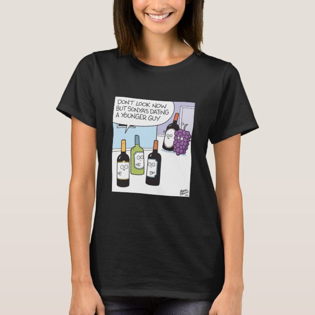 Grape and wine dating  t shirt (Framsida)