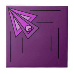 Grape Art Deco Burst Ceramic Tile Kakelplatta