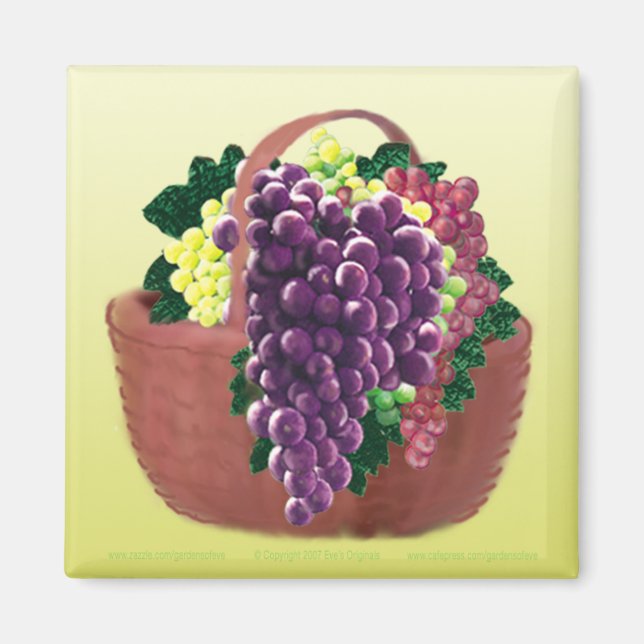 GRAPE BASKET Sq Magnet (Framsidan)