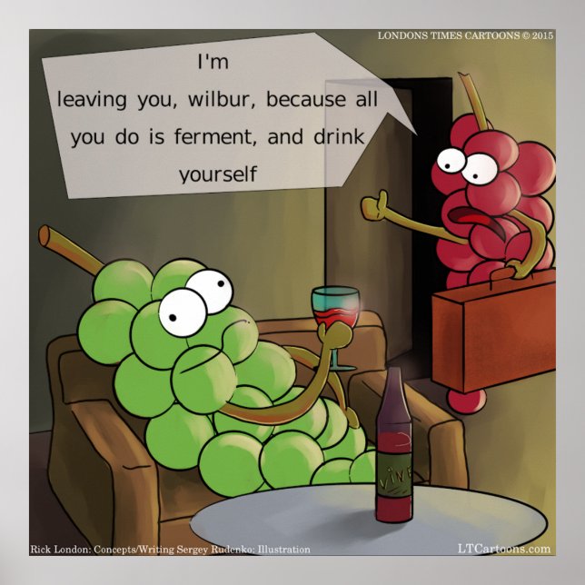 Grape Divorce Funny Poster (Framsidan)