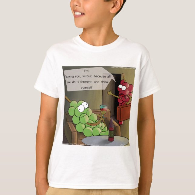 Grape Divorces Funny Tee Shirt (Framsida)