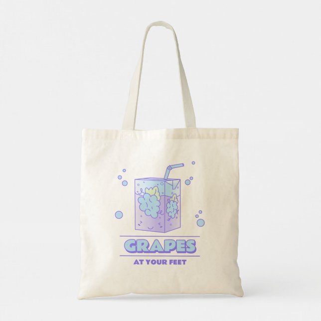 Grape Escape Kawaii Aesthetic Tygkasse (Baksida)