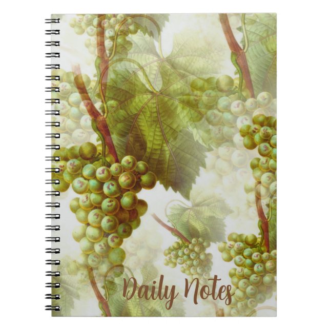 Grape Fruit Pattern  Notebook Anteckningsbok (Framsidan)