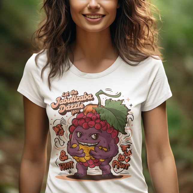 Grape Galore: Tecknade figurer med Jabuticaba T Shirt (Skapare uppladdad)