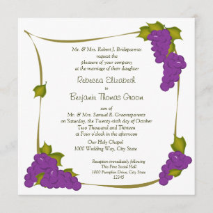 Grape Harvest Bröllop Inbjudningar