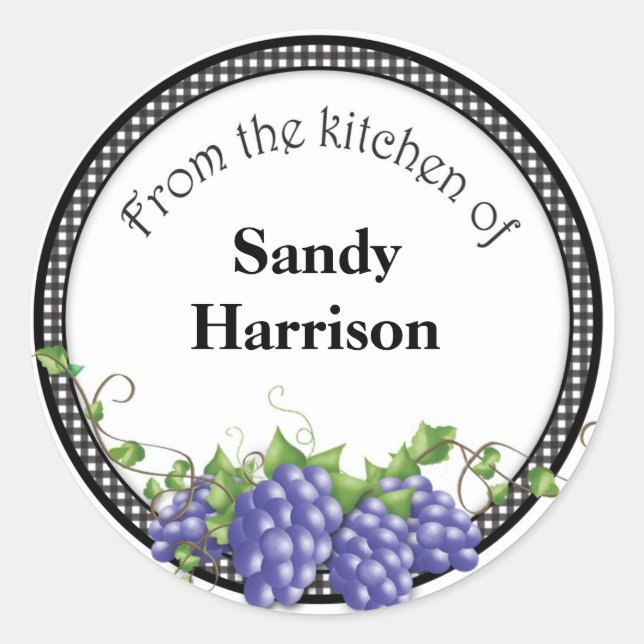 Grape Jelly Burk Stickers Runt Klistermärke (Framsida)