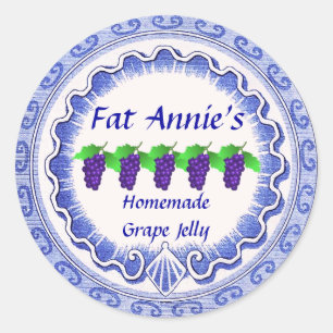 Grape Jelly Label Runt Klistermärke