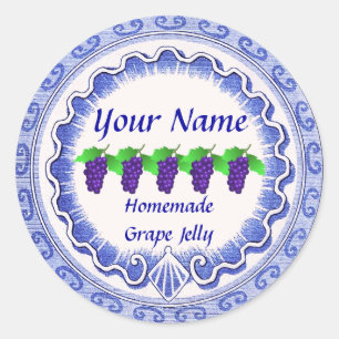 Grape Jelly Personalize Runt Klistermärke