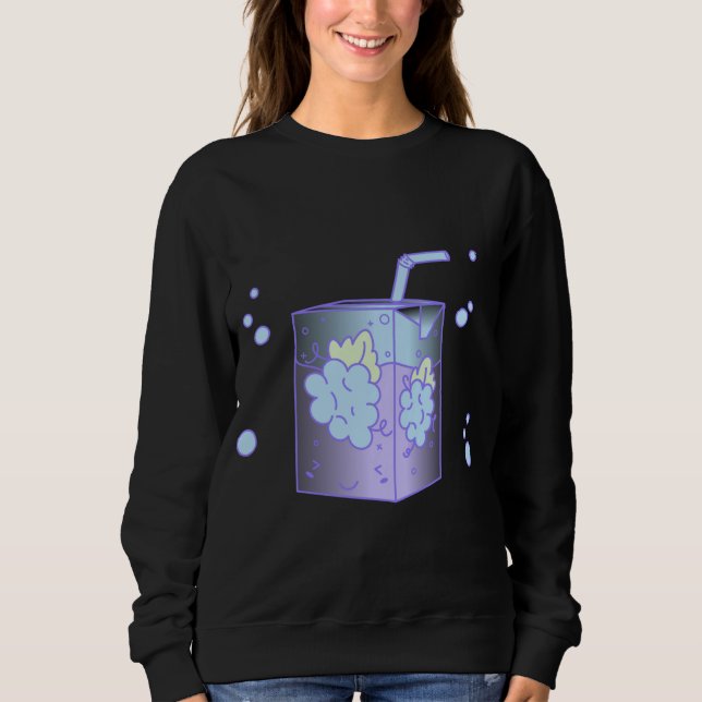 Grape Juice Box Lilac Kawaii Fairy Kei Harajuku Cu T Shirt (Framsida)