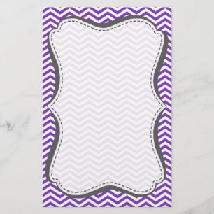Grape Lila Chevron Rand Brevpapper