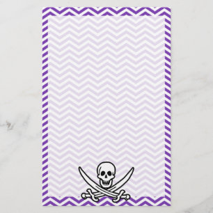 Grape Lila Chevron Rand; Jolly Roger Brevpapper