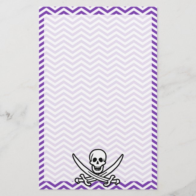 Grape Lila Chevron Rand; Jolly Roger Brevpapper (Framsida)