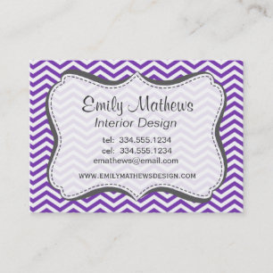 Grape Lila Chevron Rand Visitkort