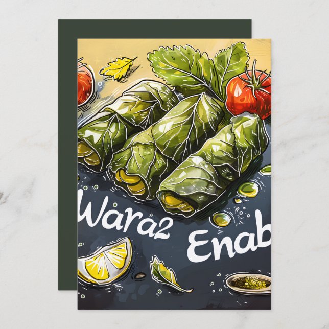 Grape Löv Godhet: Giltig Wara2 Enab Dawali Inbjudningar (Fram/baksida)