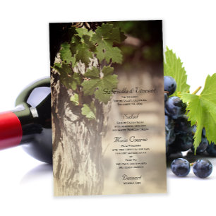Grape Lövs Vineyard Bröllop Menu