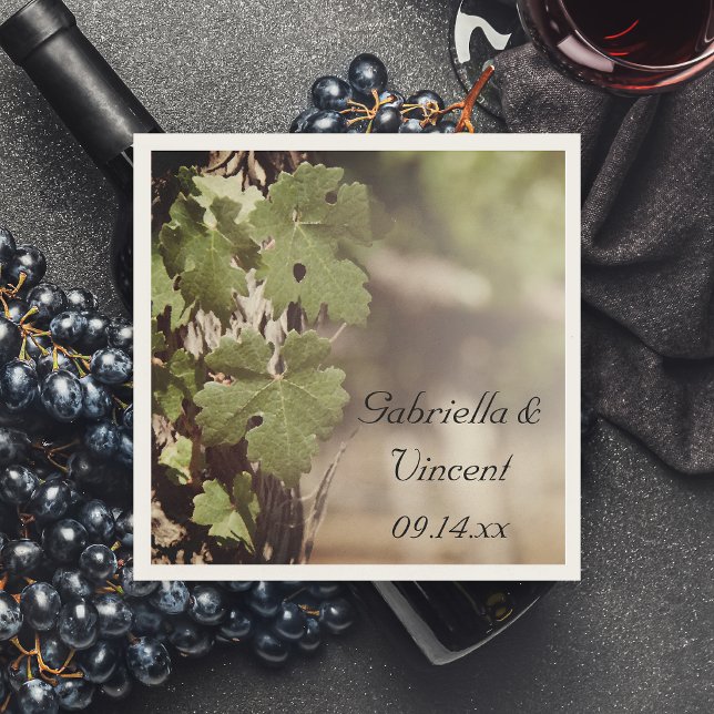 Grape Lövs Vineyard Bröllop Pappersservett (Skapare uppladdad)