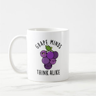 Grape Minds Tänka Alike Funny Fruit Pun Kaffemugg
